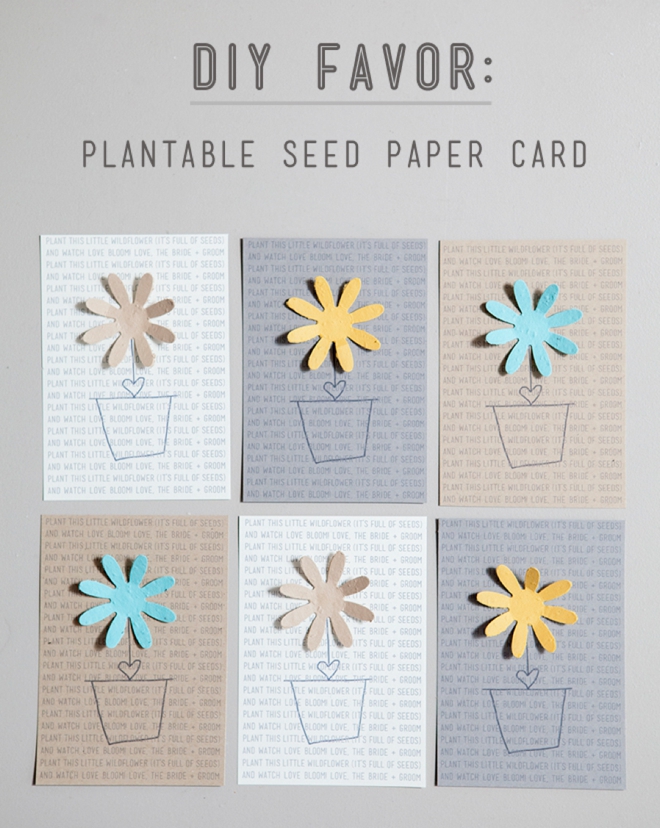 Simple DIY  Plantable Seed Paper Favor - Something Turquoise